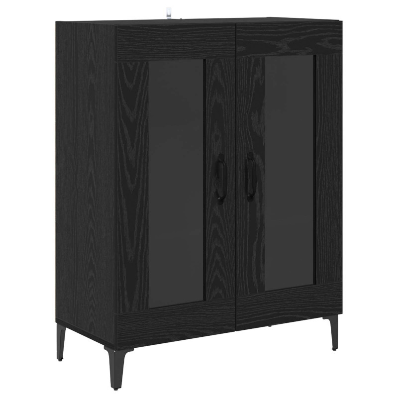 Highboard Czarny Dąb 69,5 x 34 x 180 cm Materiał drewnopochodny