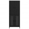 Highboard Czarny Dąb 69,5 x 34 x 180 cm Materiał drewnopochodny