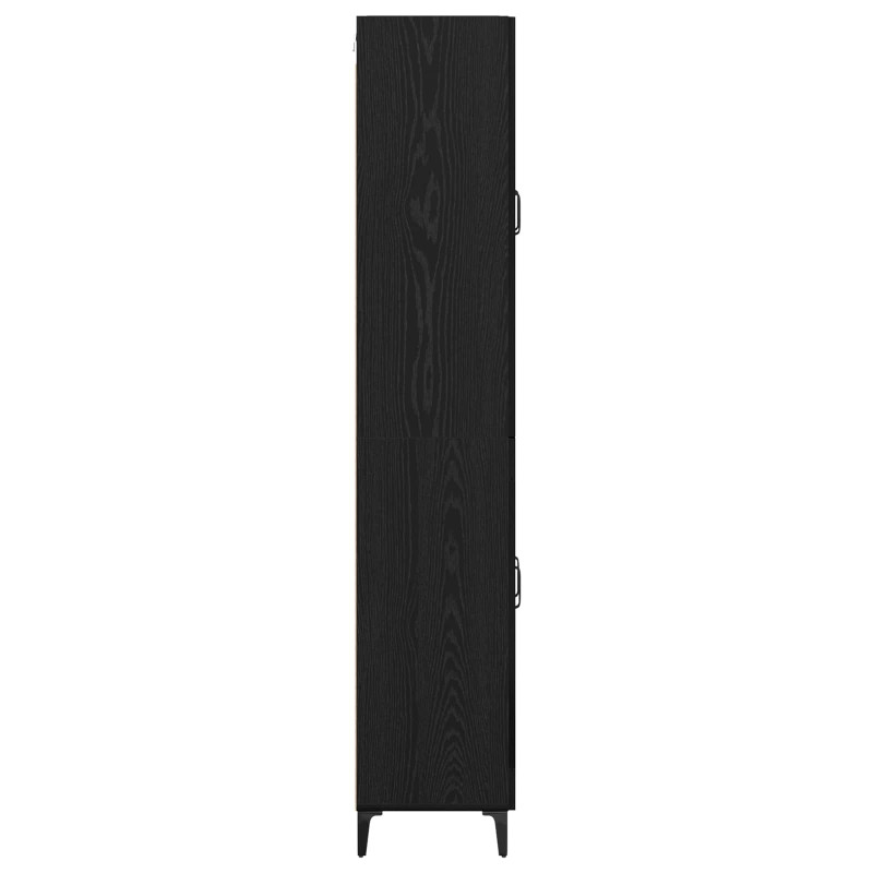 Highboard Czarny Dąb 69,5 x 34 x 180 cm Materiał drewnopochodny