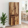 Highboard 2 pcs Stare drewno Drewno inżynieryjne i szkło