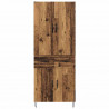 Highboard 2 pcs Stare drewno Drewno inżynieryjne i szkło