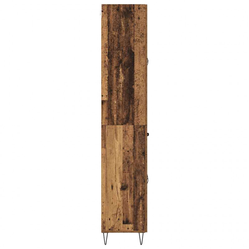 Highboard 2 pcs Stare drewno Drewno inżynieryjne i szkło