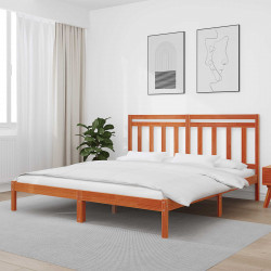 Ramka łóżka Z zagłówkiem Woskowy Brąz 205,5 x 185,5 x 100 cm