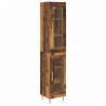 Highboard 2 pcs Stare drewno Szkło