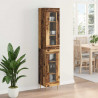 Highboard 2 pcs Stare drewno Szkło