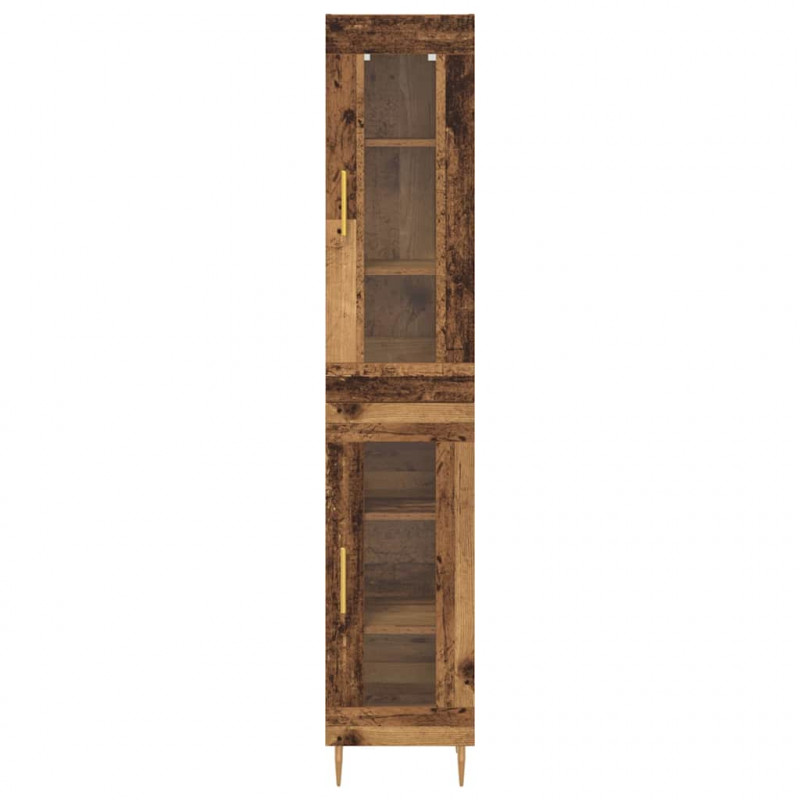 Highboard 2 pcs Stare drewno Szkło