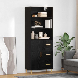 Highboard z szufladą Czarny Dąb 69,5 x 32,5 x 180 cm