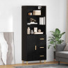 Highboard z szufladą Czarny Dąb 69,5 x 32,5 x 180 cm