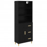 Highboard z szufladą Czarny Dąb 69,5 x 32,5 x 180 cm