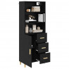 Highboard z szufladą Czarny Dąb 69,5 x 32,5 x 180 cm