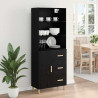 Highboard z szufladą Czarny Dąb 69,5 x 32,5 x 180 cm