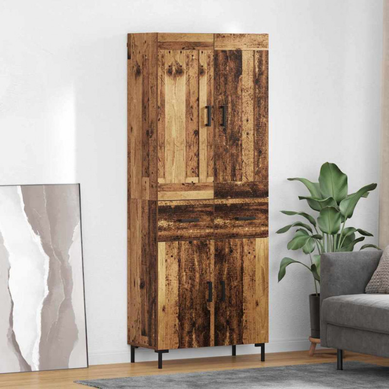 Highboard z szufladą 2 pcs Stare drewno Materiał drewnopochodny