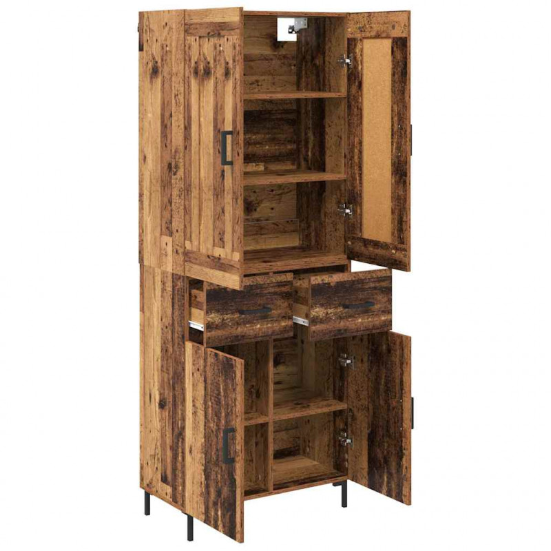 Highboard z szufladą 2 pcs Stare drewno Materiał drewnopochodny