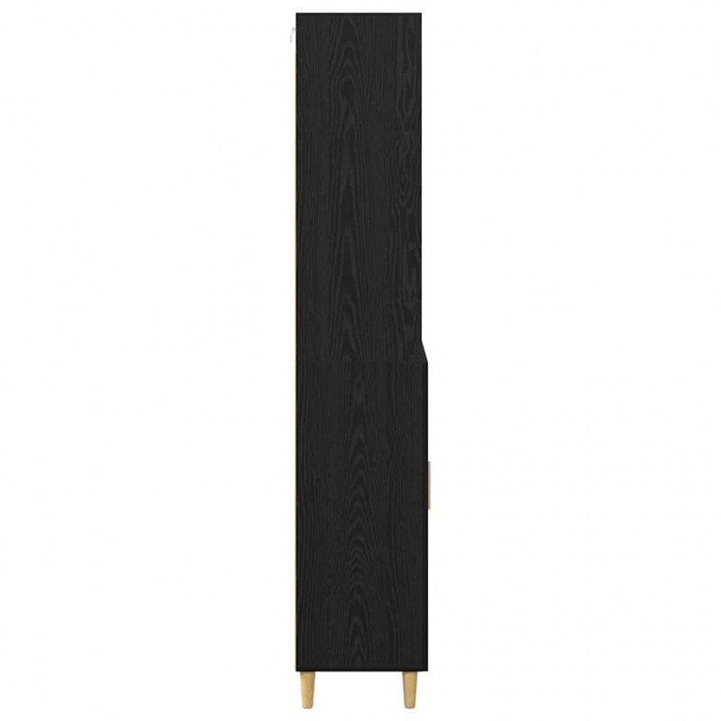 Highboard z szufladą Czarny Dąb 69,5 x 32,5 x 180 cm