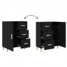 Highboard z szufladą Czarny Dąb 69,5 x 32,5 x 180 cm