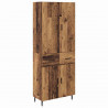 Highboard 2 pcs Stare drewno Drewno inżynieryjne i szkło