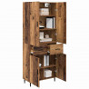 Highboard 2 pcs Stare drewno Drewno inżynieryjne i szkło