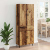 Highboard 2 pcs Stare drewno Drewno inżynieryjne i szkło