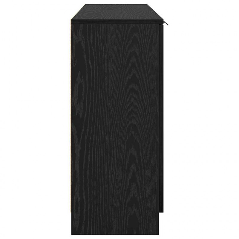 Bufet z szufladą 3 pcs Czarny dąb Materiał drewnopochodny