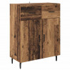 Highboard 2 pcs Stare drewno Drewno inżynieryjne i szkło