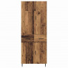 Highboard 2 pcs Stare drewno Drewno inżynieryjne i szkło