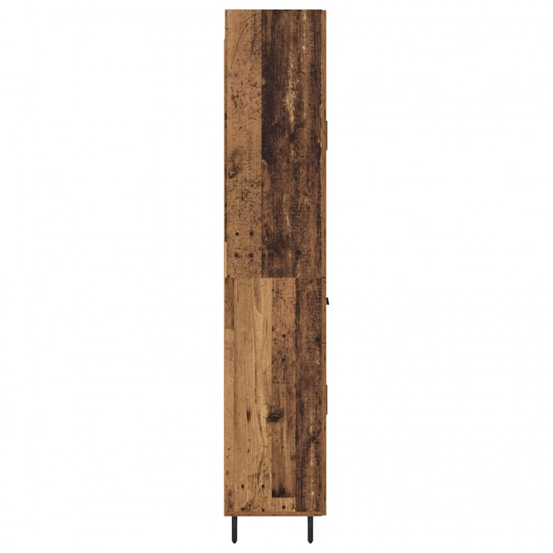 Highboard 2 pcs Stare drewno Drewno inżynieryjne i szkło