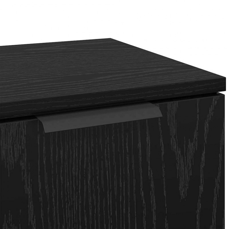 Bufet z szufladą 3 pcs Czarny dąb Materiał drewnopochodny