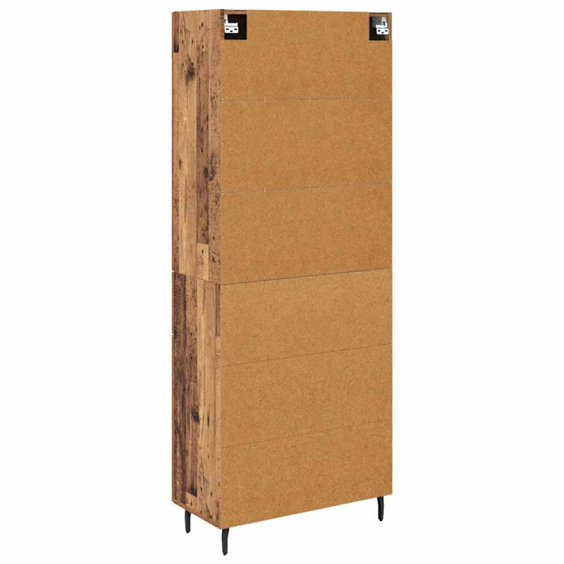 Highboard 2 pcs Stare drewno Drewno inżynieryjne i szkło