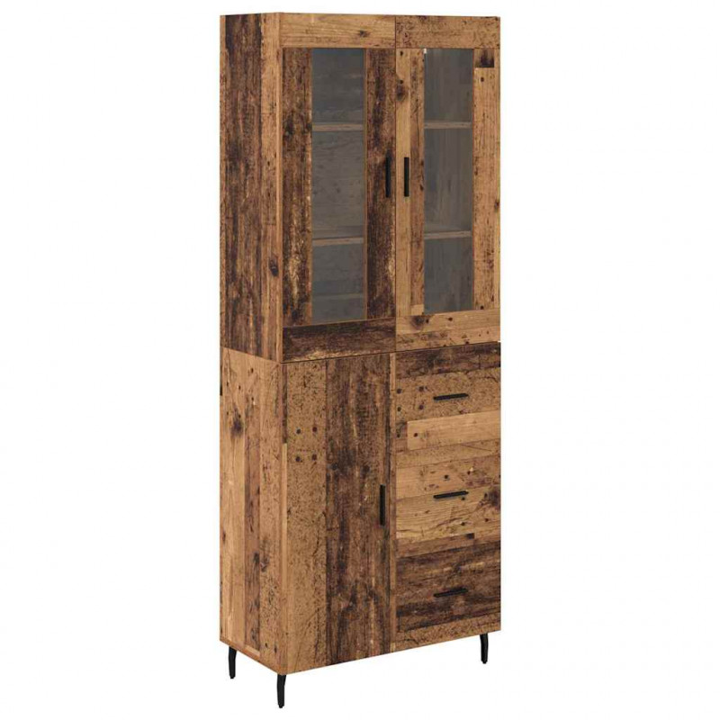 Highboard z szufladą 2 pcs Stare drewno Materiał drewnopochodny