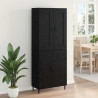 Highboard z szufladą 2 pcs Czarny Dąb Materiał drewnopochodny