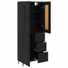 Highboard z szufladą 2 pcs Czarny Dąb Materiał drewnopochodny