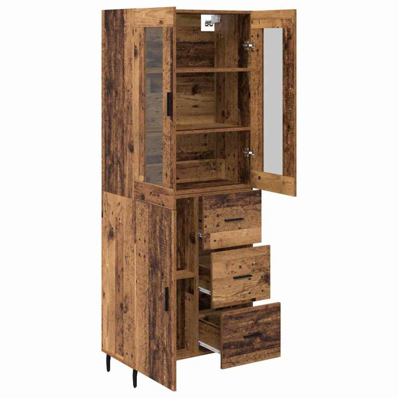 Highboard z szufladą 2 pcs Stare drewno Materiał drewnopochodny