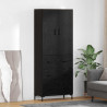Highboard Czarny Dąb 69,5 x 34 x 180 cm Materiał drewnopochodny