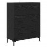 Highboard Czarny Dąb 69,5 x 34 x 180 cm Materiał drewnopochodny