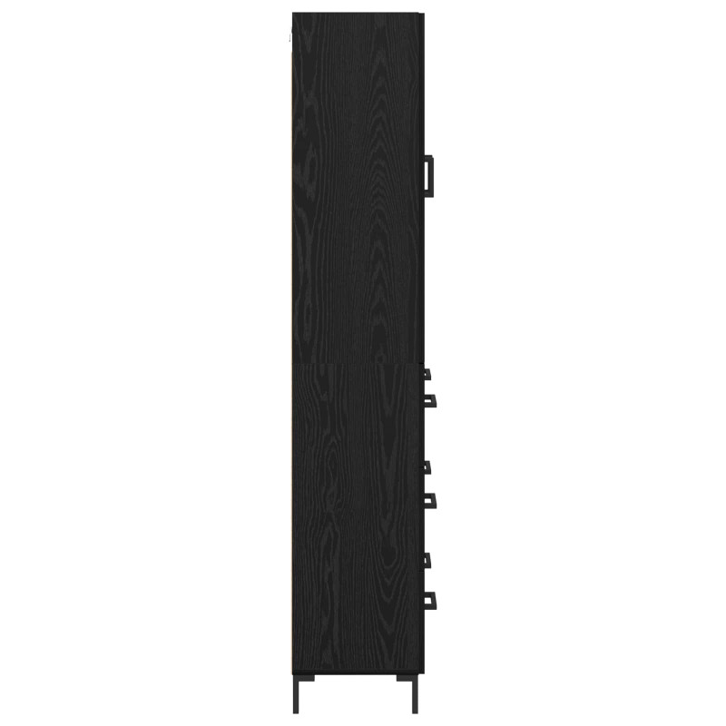 Highboard Czarny Dąb 69,5 x 34 x 180 cm Materiał drewnopochodny