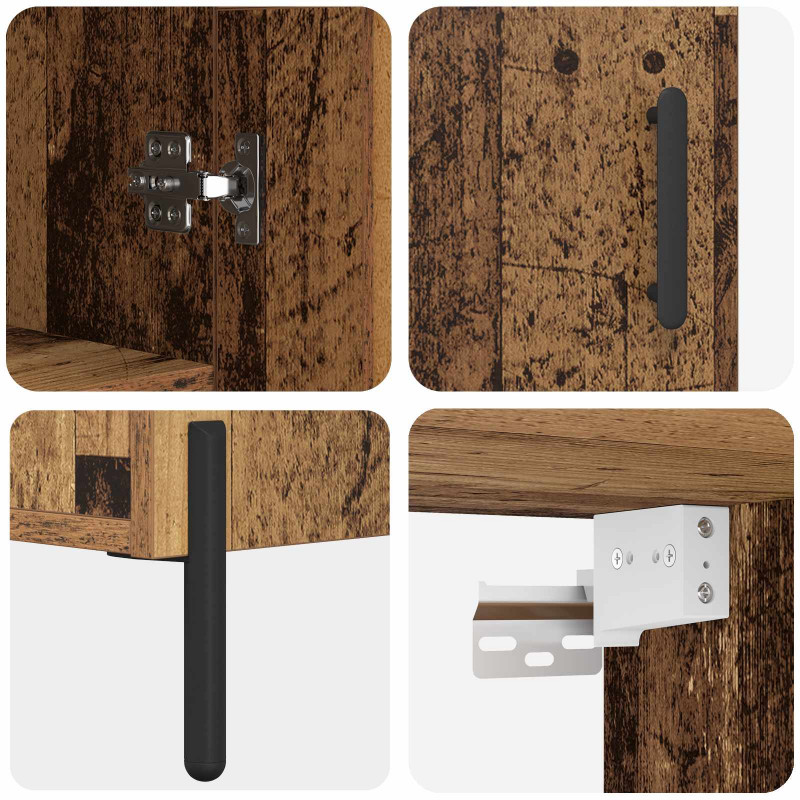 Highboard Montowane na ścianie Stare drewno 69,5 x 34 x 180 cm