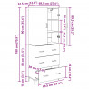 Highboard Czarny Dąb 69,5 x 34 x 180 cm Materiał drewnopochodny