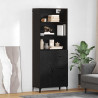 Highboard Czarny Dąb 69,5 x 34 x 180 cm Materiał drewnopochodny