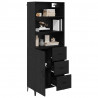 Highboard Czarny Dąb 69,5 x 34 x 180 cm Materiał drewnopochodny