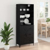 Highboard Czarny Dąb 69,5 x 34 x 180 cm Materiał drewnopochodny