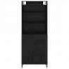 Highboard Czarny Dąb 69,5 x 34 x 180 cm Materiał drewnopochodny