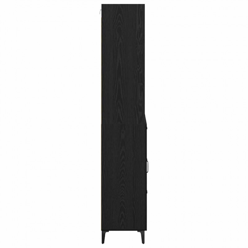 Highboard Czarny Dąb 69,5 x 34 x 180 cm Materiał drewnopochodny
