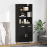 Highboard z szufladą Czarny Dąb 69,5 x 32,5 x 180 cm