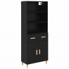 Highboard z szufladą Czarny Dąb 69,5 x 32,5 x 180 cm