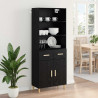 Highboard z szufladą Czarny Dąb 69,5 x 32,5 x 180 cm