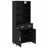 Highboard z szufladą Czarny Dąb 69,5 x 32,5 x 180 cm