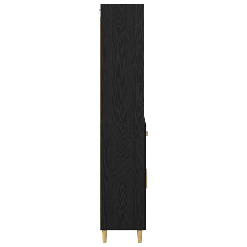 Highboard z szufladą Czarny Dąb 69,5 x 32,5 x 180 cm
