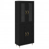 Highboard 2 pcs Czarny Dąb Materiał drewnopochodny
