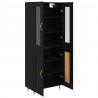 Highboard 2 pcs Czarny Dąb Materiał drewnopochodny