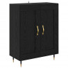 Highboard 2 pcs Czarny Dąb Materiał drewnopochodny